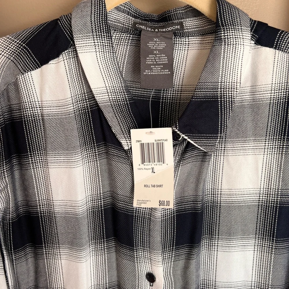 Chelsea & Theodore Black and White Checkered Shirt - Picture 4 of 4